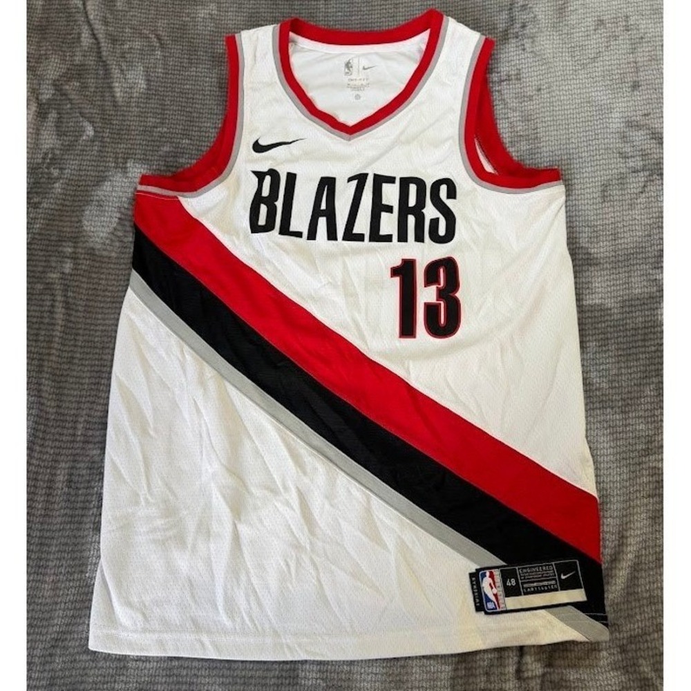 Nike Portland Trail Blazers #13 Bak End Jersey Mens Large 48 White